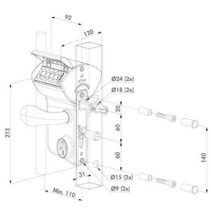 Serrure à code mécanique RAL 7016 | de 40 à 60mm