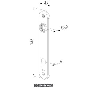 Plaque de propreté pour serrures hybrides Locinox à encastrer - tôle Inox 304 (vendu à l'unité)