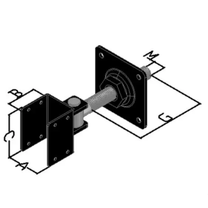 Gond réglable pour porte et portail en bois - M16