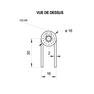 Paumelle à visser poussante pour porte et portillon KIDDYLOCK - avec ressort - inox 304 - gauche