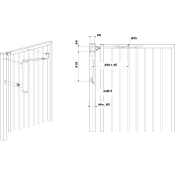 Ferme-porte VENUS Locinox pour piétons - Motorisé - Pour portails battants - Bras articulé - noir