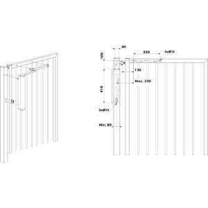 Ferme-porte VENUS Locinox pour piétons - Motorisé - Pour portails battants - Bras à glissière - argent