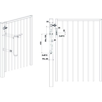 Ferme-porte VENUS Locinox pour piétons - Motorisé - Pour portails battants - Bras compact - noir