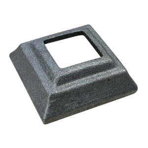 Cache scellement de 50x50mm - trou carré de 20,5mm pour tube de 20x20mm - acier brut