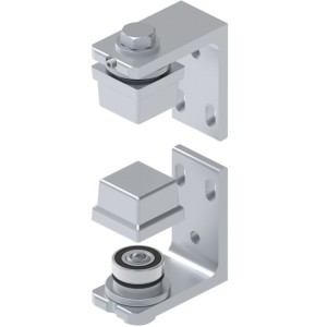 Ensemble de pivots haut et bas sur roulement à souder pour tube de 40x40mm - sur platine à visser - pour portail pivotant