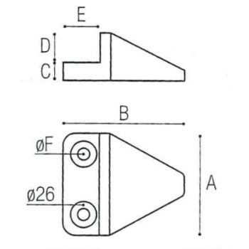 Sabot de portail à visser - Hauteur 54mm - 122x145mm - acier peint (anthracite)