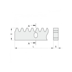 Crémaillère acier 30x12 - 1m - percée - 3 trous - Entretoises à visser incluses