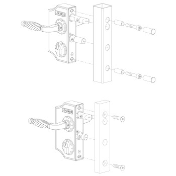 Serrure fer forgé petit modèle en aluminium 10 à 20mm - noire