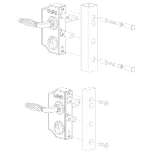 Serrure fer forgé petit modèle en aluminium 10 à 20mm - noire