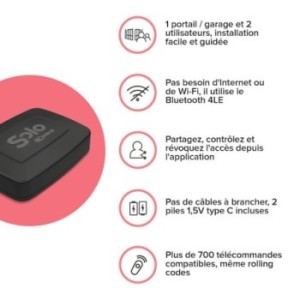 Contrôleur connecté portails & garages 1Control SOLOmini - Télécommandes 433-868 MHz, Bluetooth, pour smartphones