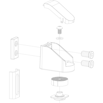 Charnière 90° réglable avec roulement pour ventail 150kg
