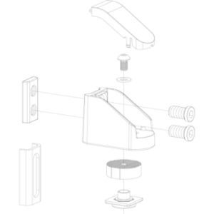 Charnière 90° réglable avec roulement pour ventail 150kg