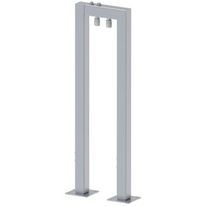 Portique pour portail coulissant - réglable en hauteur et largeur - pour fixation au sol