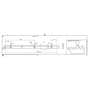 Crémaillère acier 30x12 - 1m - percée - 3 trous - Entretoises à souder incluses