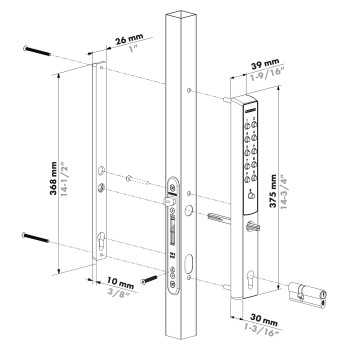 VITA - Serrure à code mécanique pour serrures encastrées pour profils de profondeur 40mm - VSZ-Cylindre variés - Simple - Ar