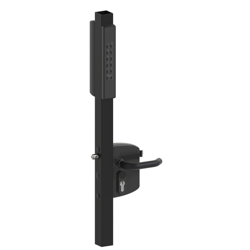 VOLTA serrure en applique noire avec clavier à code IP56 pour profils 40–60 mm VOLTA serrure en applique noire avec clavier à code IP56 pour profils 40–60 mm