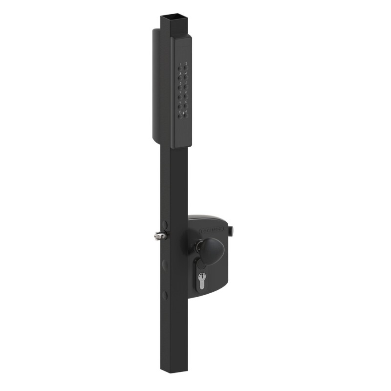 Serrure en applique VOLTA noire 9005 avec double clavier à code électronique IP56 pour profils 40–60 mm Serrure en applique VOLTA noire 9005 avec double clavier à code électronique IP56 pour profils 40–60 mm