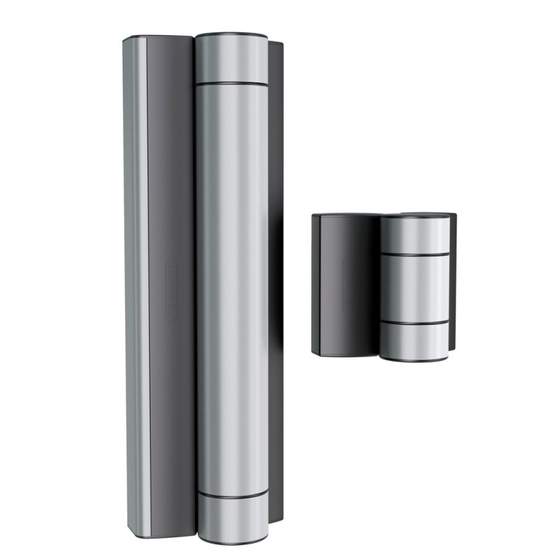 Charnière avec ferme-portillon motorisé intégré pour les accès piétons - MAGNUS - Argentée