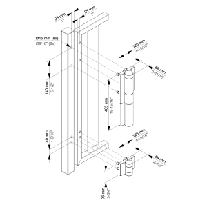 Charnière avec ferme-porte réglable intégré Locinox - portes 150KG max - noire - génération 2