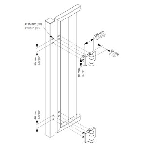 Charnière 180° à double roulement réglable - grise - génération 2