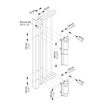 Charnière avec ferme-portail hydraulique 180° pour portails lourds  - noire - génération 2