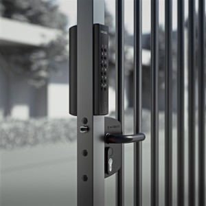 VOLTA - Serrure en applique avec clavier DOUBLE à code électronique externe alimenté par batterie - profil de 60 à 80mm - No