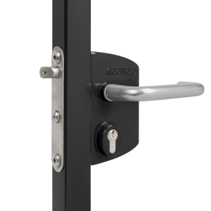 Serrure type industriel anti-panique - profils de 40 à 60mm - RAL 7016 - Demi poignée aluminium