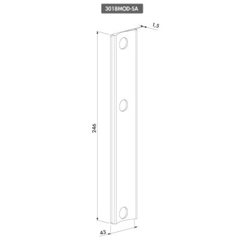 Plaque adaptateur en polyamide LOCINOX pour gâche électrique SA sur tube rond Ø 80 mm maximum