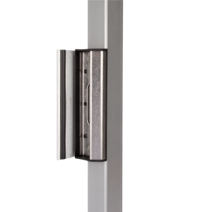 Gâche Locinox blanche en acier inoxydable pour serrure industrielle de portail