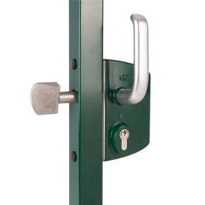 Serrure Locinox pour portail coulissant - pour tube de 100mm - RAL 7016