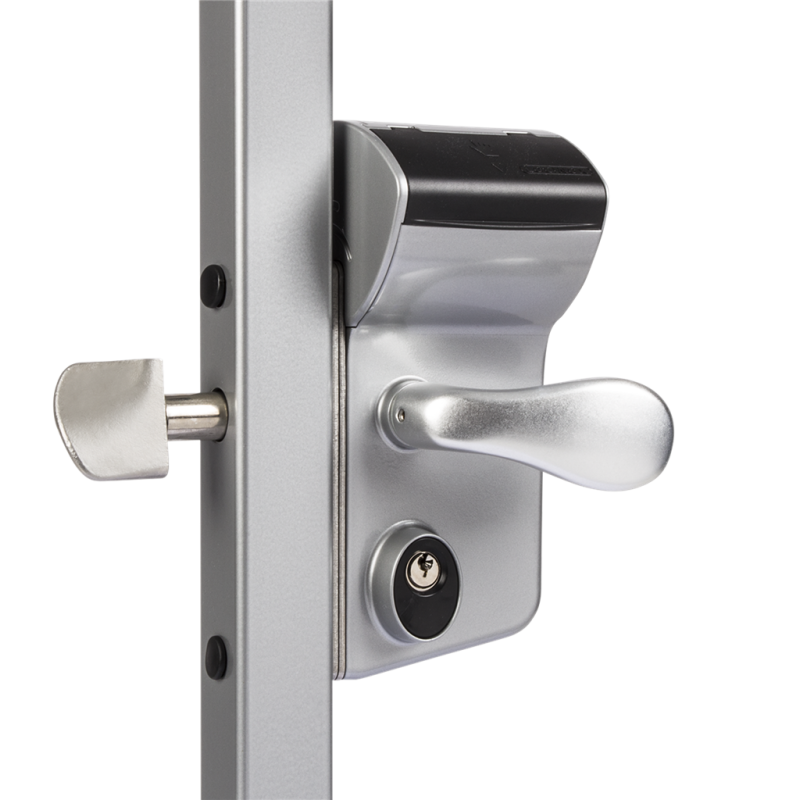 Serrure à code mécanique Locinox pour portail coulissant - pour profil 100mm - RAL 7016